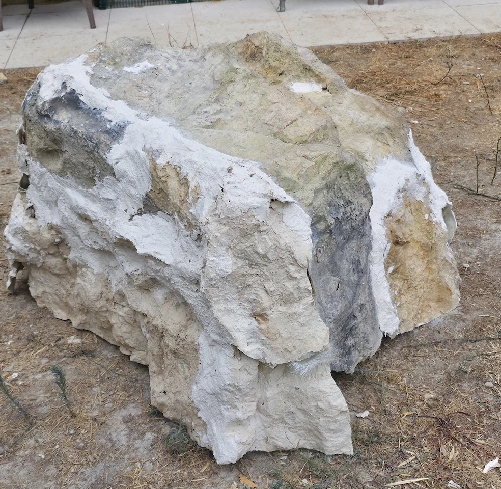 Overall view of the bespoke rock block during manufacture, assembled modules
