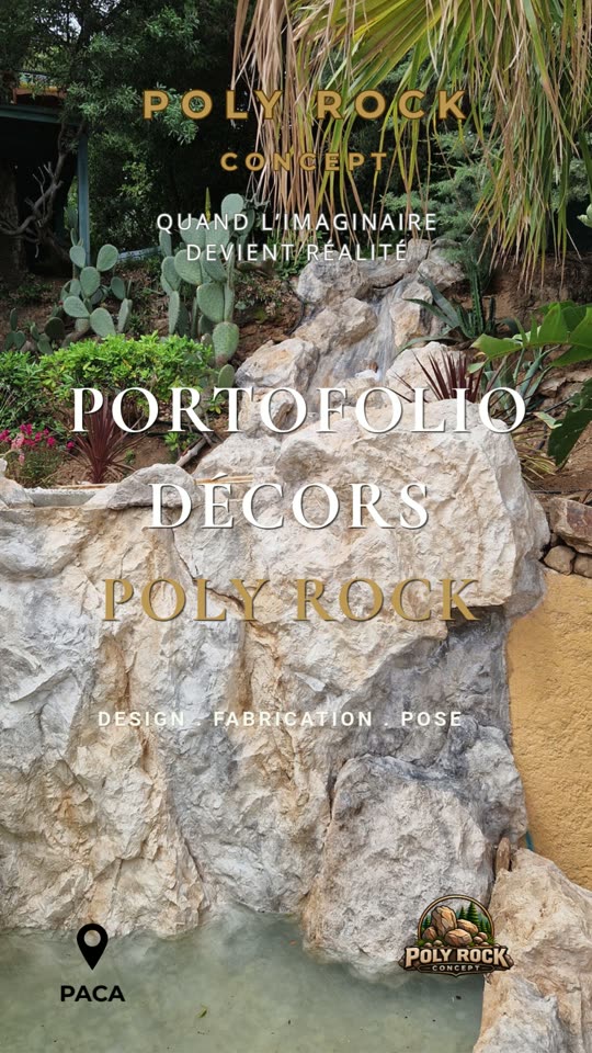 Couverture vidéo – portfolio des réalisations Poly Rock Concept en faux rochers polyester