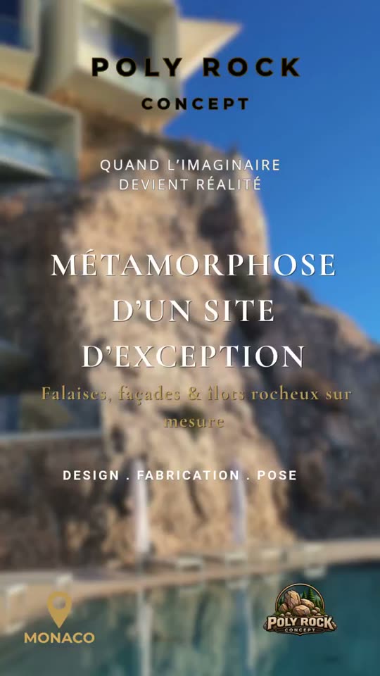 Couverture vidéo – habillage de falaise et de murs en faux rochers polyester au Palace Maybourne à Monaco