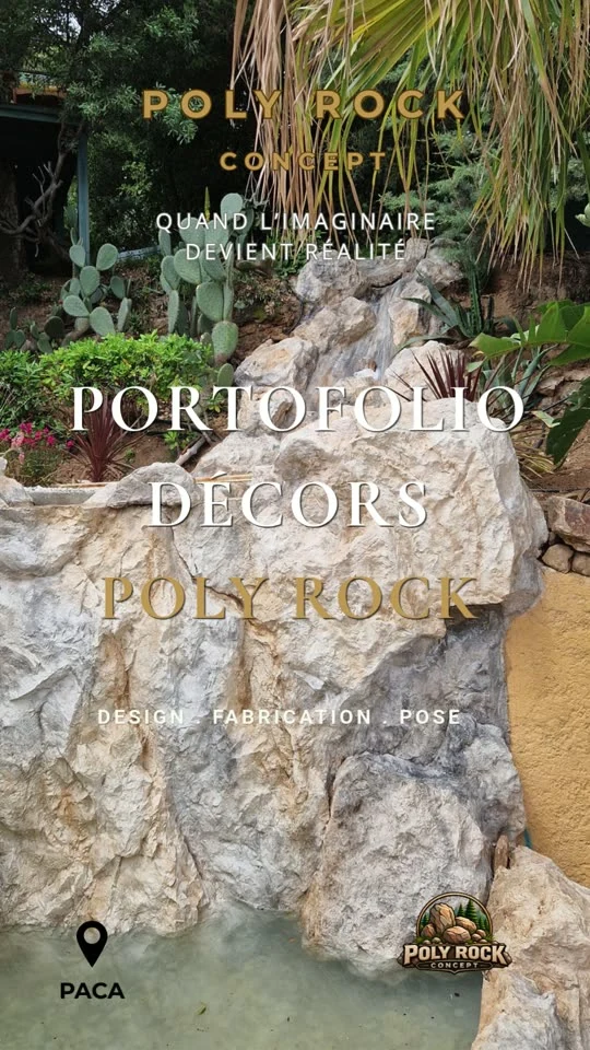 Couverture vidéo – portfolio des réalisations Poly Rock Concept en faux rochers polyester