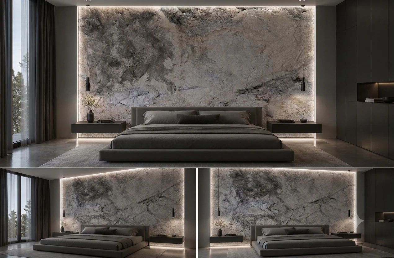 Mur intérieur faux rocher sur mesure – imitation pierre naturelle pour chambre design haut de gamme